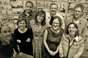 Some of the Brave on the Page authors gather after our Jan. 7 event at Powell's City of Books